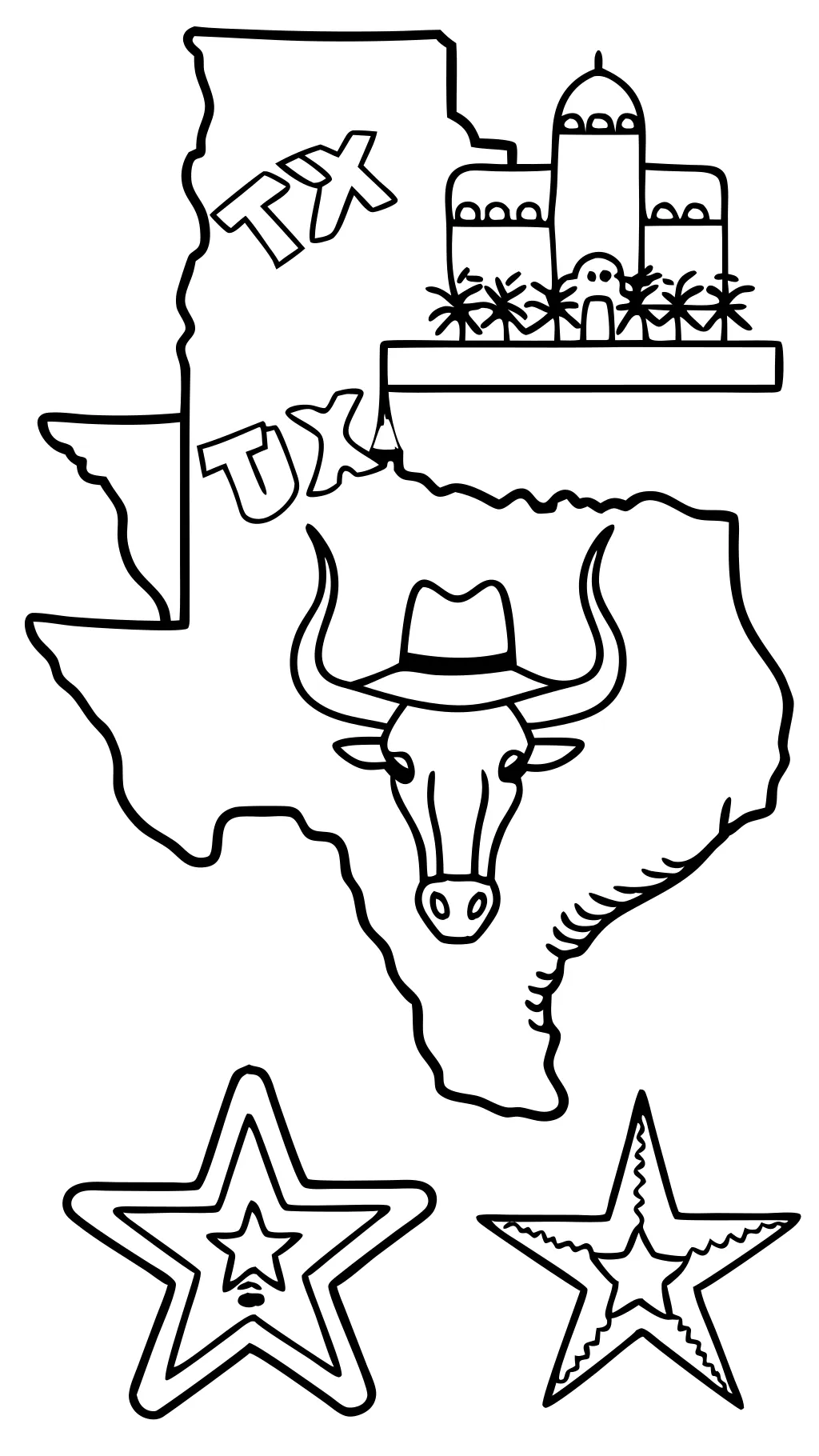 state of texas coloring page